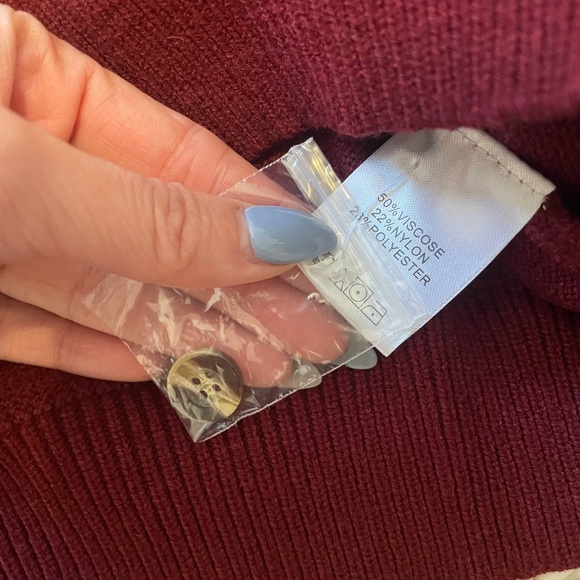 Ruffle V-Neck Button Sweater - Picture 6 of 6